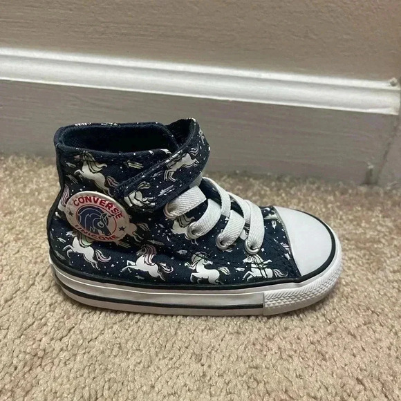 Converse Child Chuck Taylor All Star Unicorn Print Velcro High Top Sneaker Sz6 - Picture 10 of 11